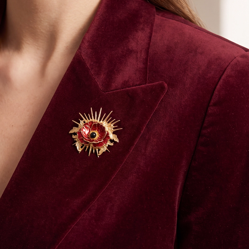 Model wearing Courage brooch