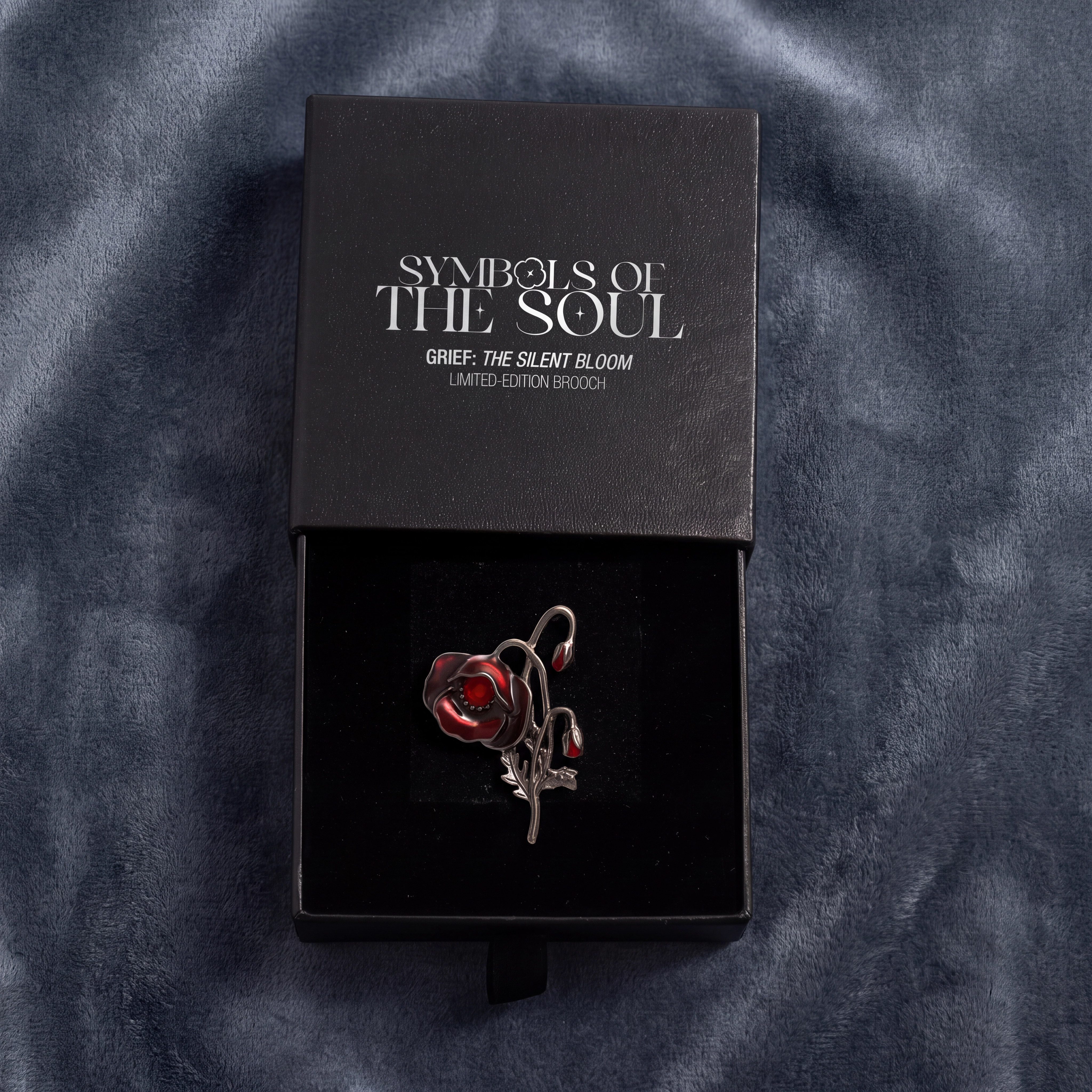 Grief brooch in box