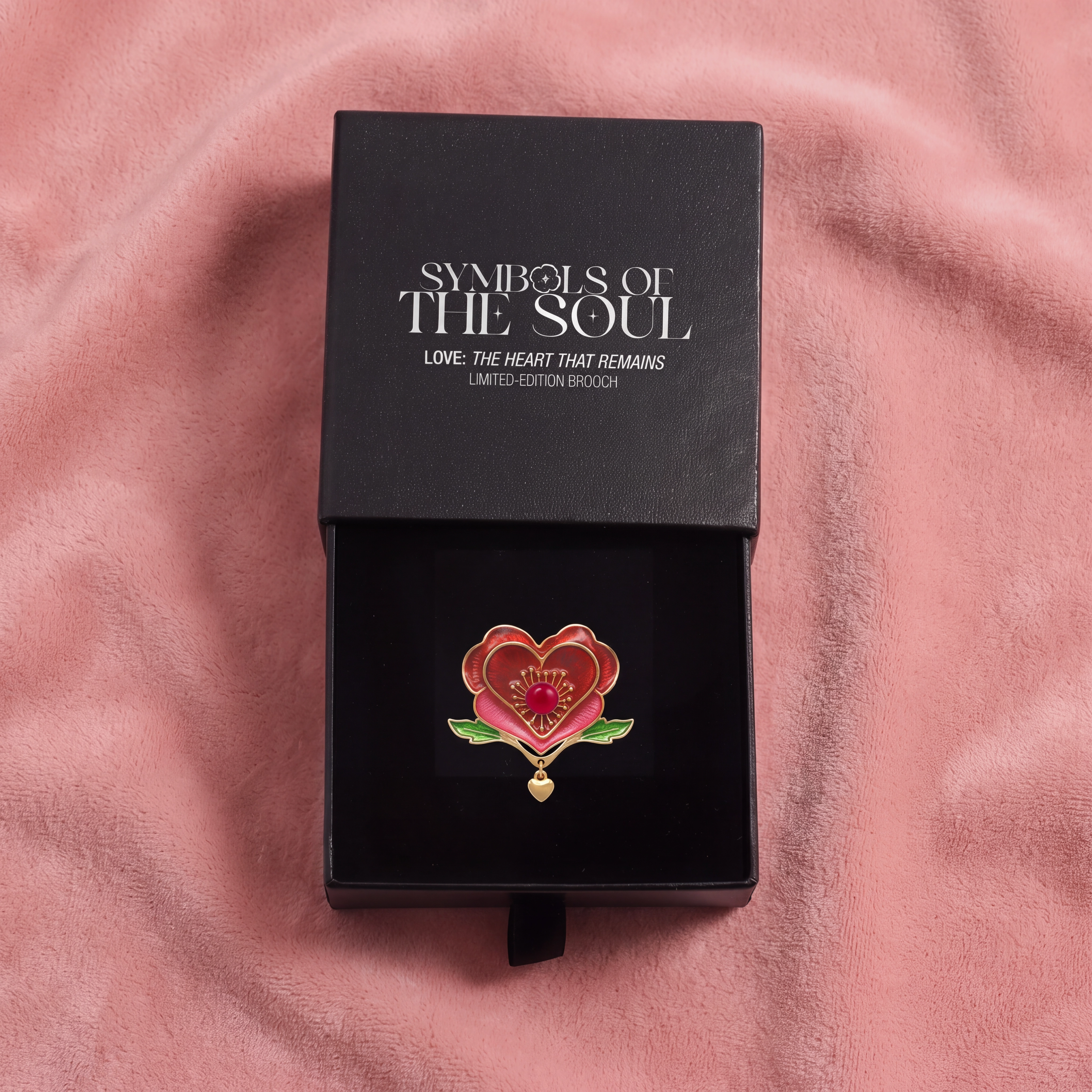 Love brooch in box