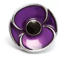 3D Purple Poppy Badge
