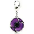 Purple Poppy Collar Charm